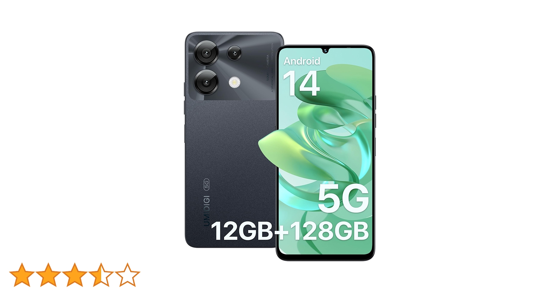 スマートフォン本体 UMIDIGI G9 5G Lake Green 128GB 12GB RAM UMIDIGI G9 5G Unlocked Cell Phone, Android 14 Phones, 12(6+6